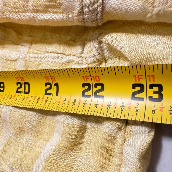 Free People Yellow and off white button up blouse Sz M BOHO - Picture 5 of 6